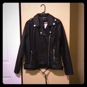 Faux Leather Moto Jacket